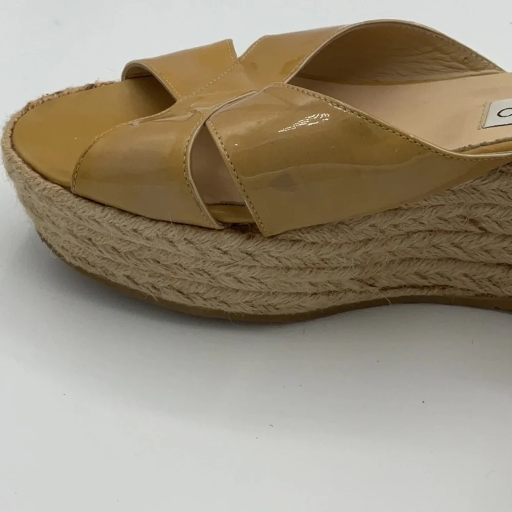 Jimmy Choo Paisley Criss Cross patent leather wedge